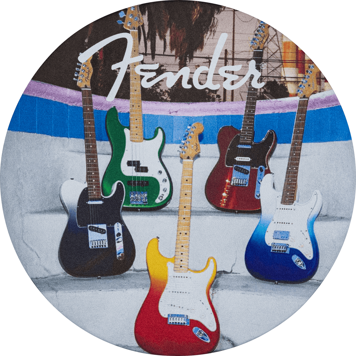 Fender™Guitar Coaster Set, 4-Pack, Multi-Color Leather