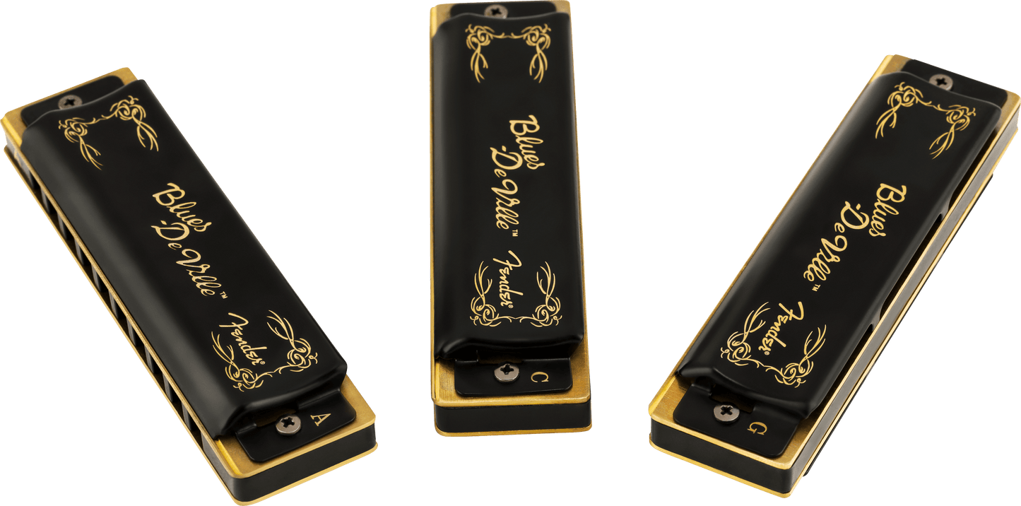 Blues DeVille Harmonicas - 3 Pack with Case