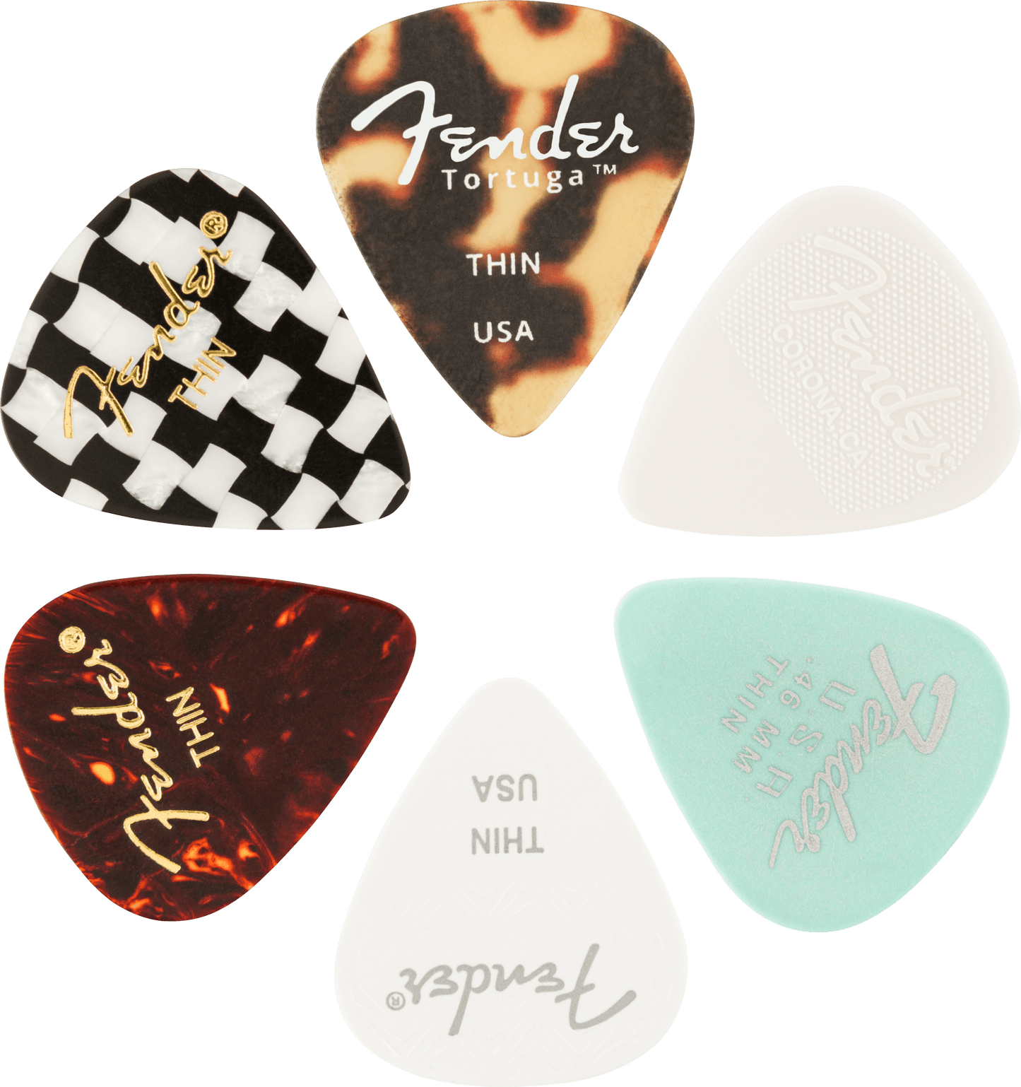 Material Medley Picks, 351 Shape - 6 Pack