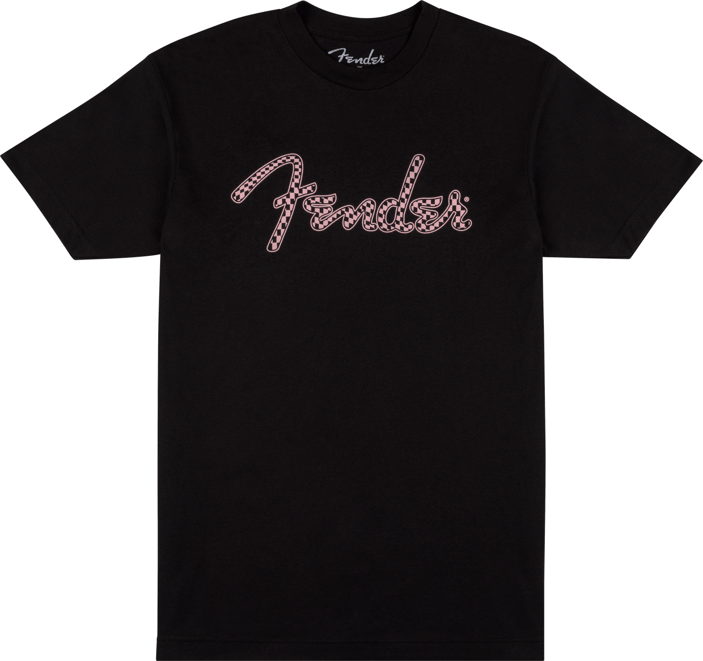 Fender® Spaghetti Logo Wavy Checker Tee, Pink Checker